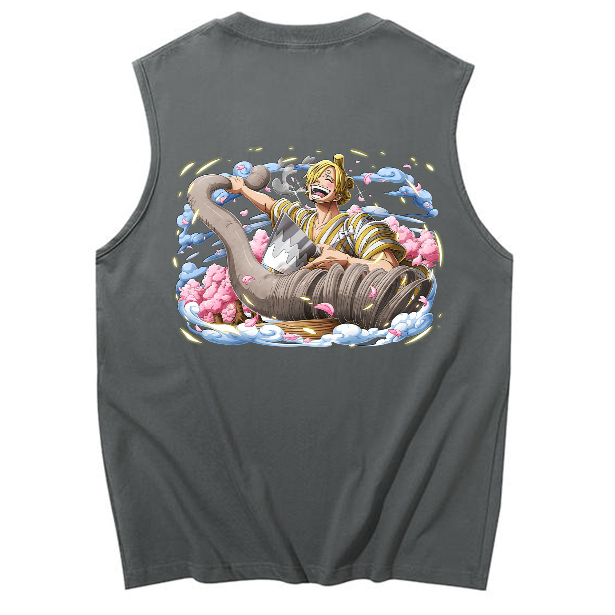 （画像用） ワンピース サンジ ONE PIECE Sanji コットン100％タンクトップ（背面プリント）